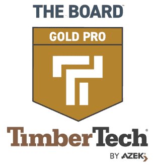 The Board Gold Pro TimberTech by Azek logo on a white background