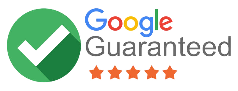 Google Guaranteed logo with green checkmark and five orange stars