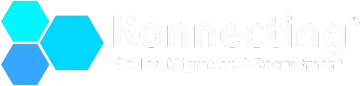 Logo with connected blue and cyan hexagons and the word 