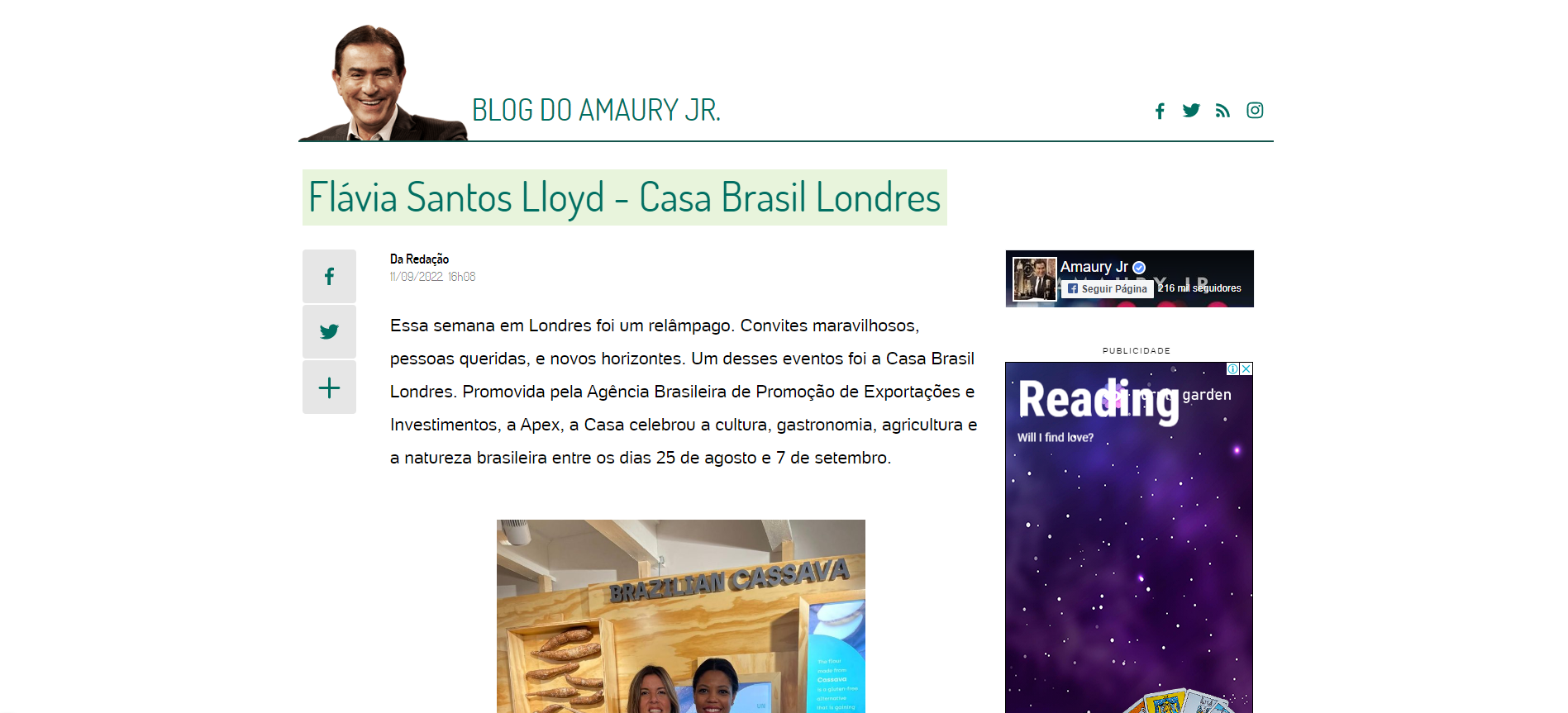 A blog post titled 