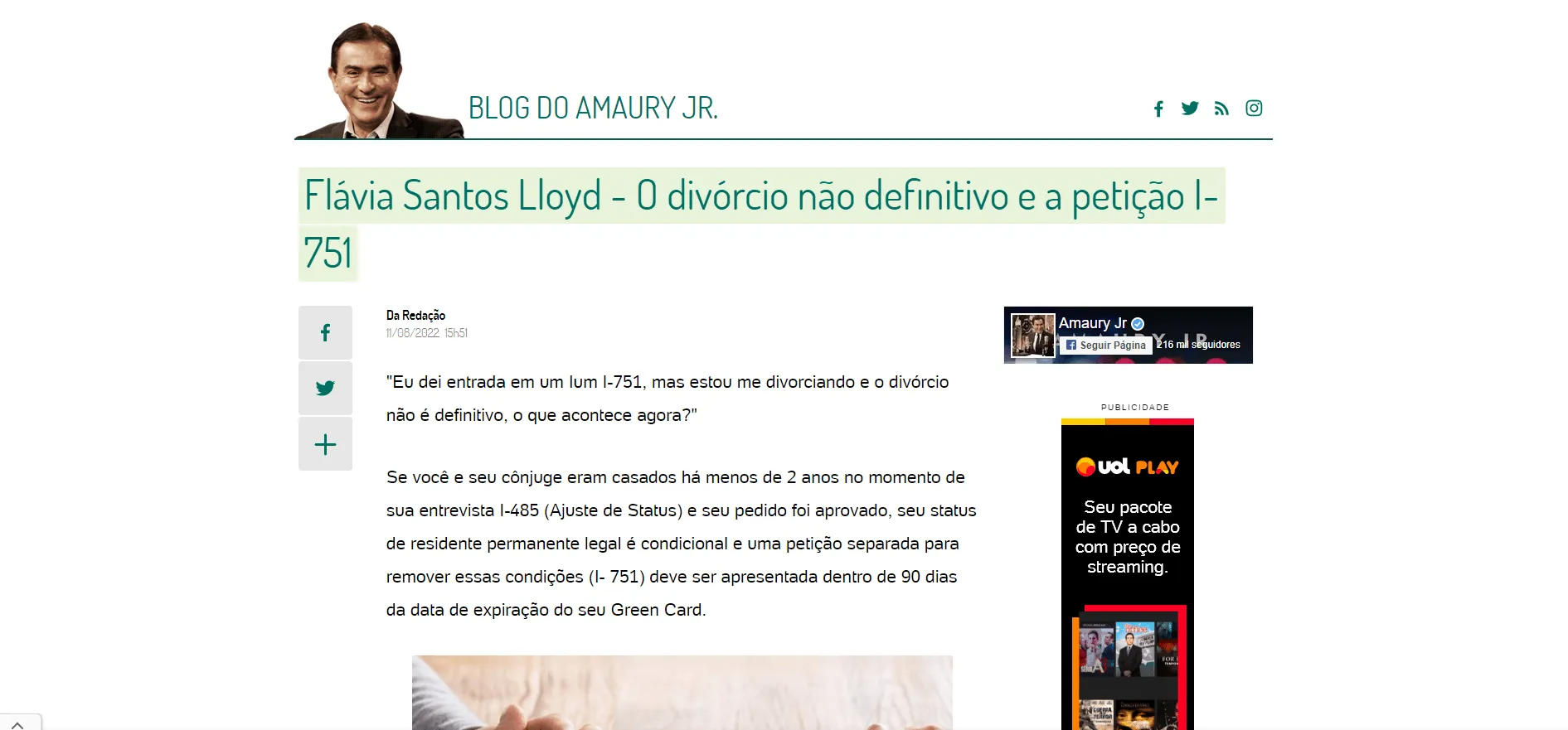 A blog post header featuring the title 