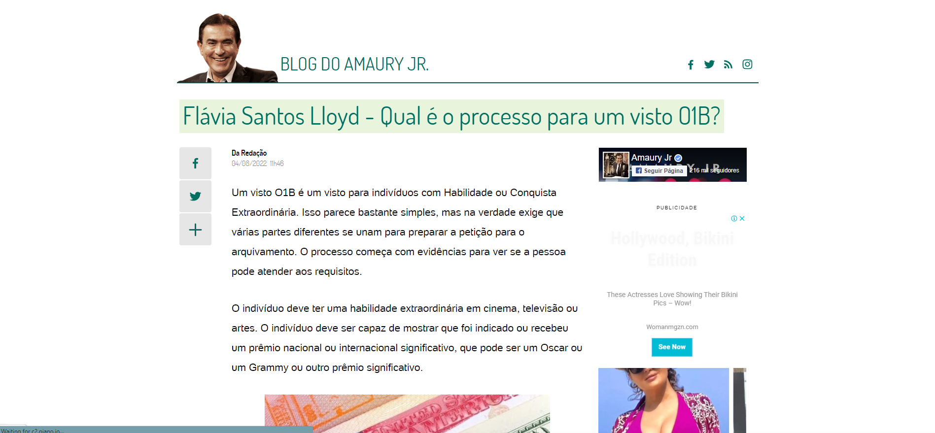 Article about EB-2 visas titled 