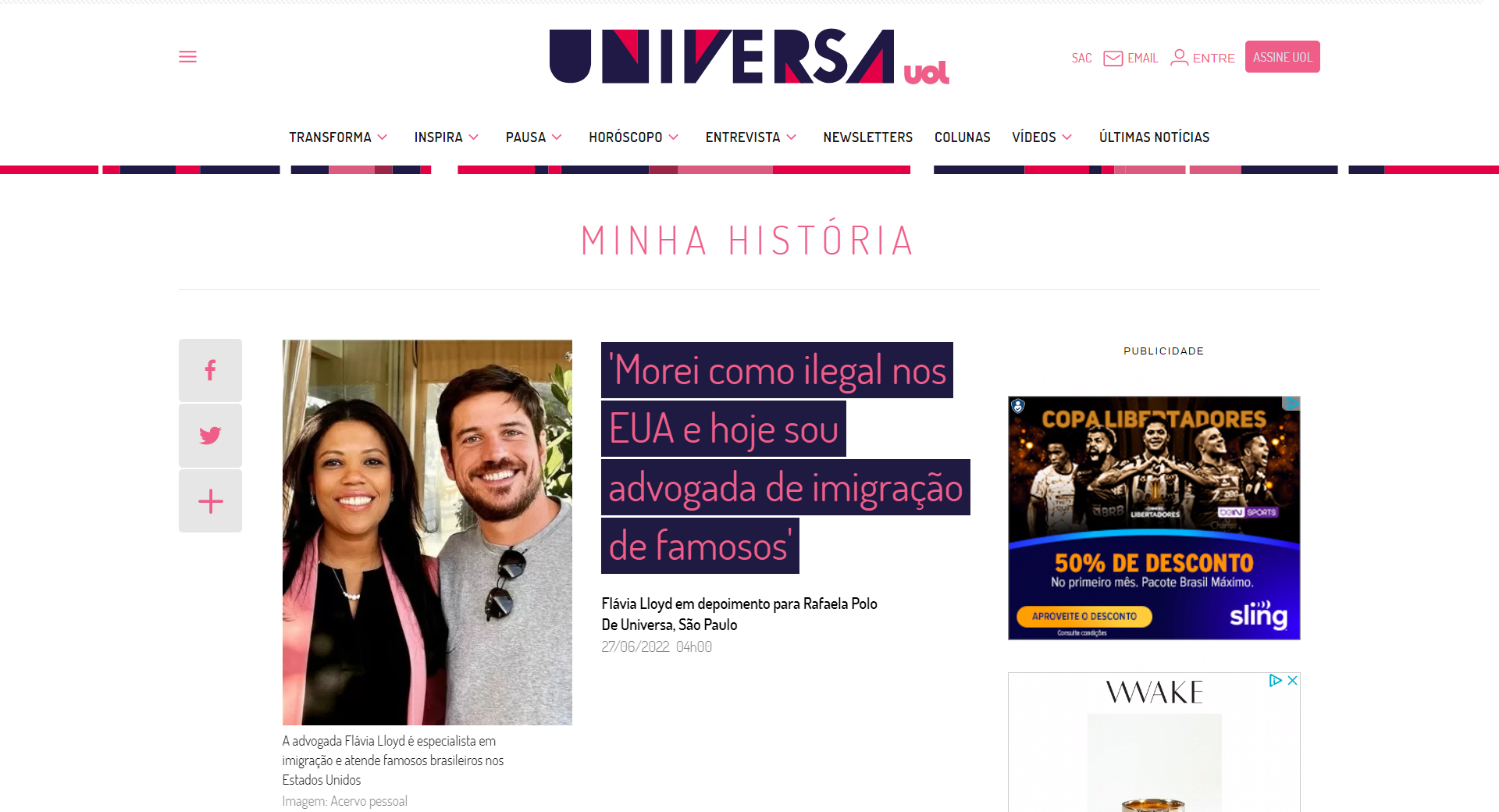 A woman and a man pose smiling together in a web article header titled 