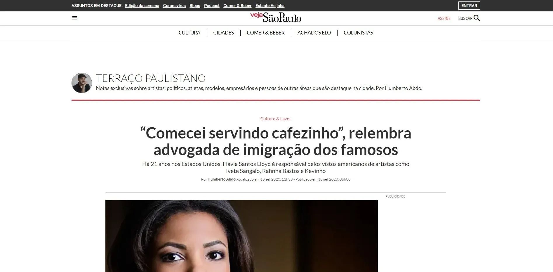 A screenshot of a news article titled, 
