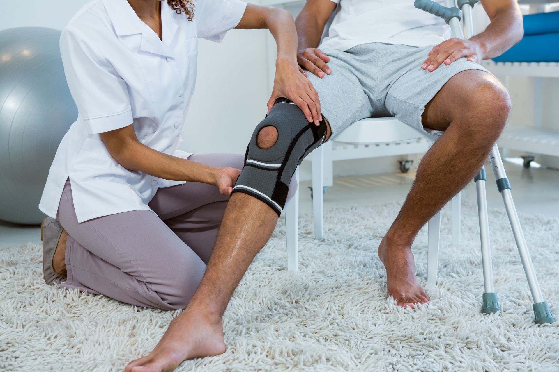patient using resistance band