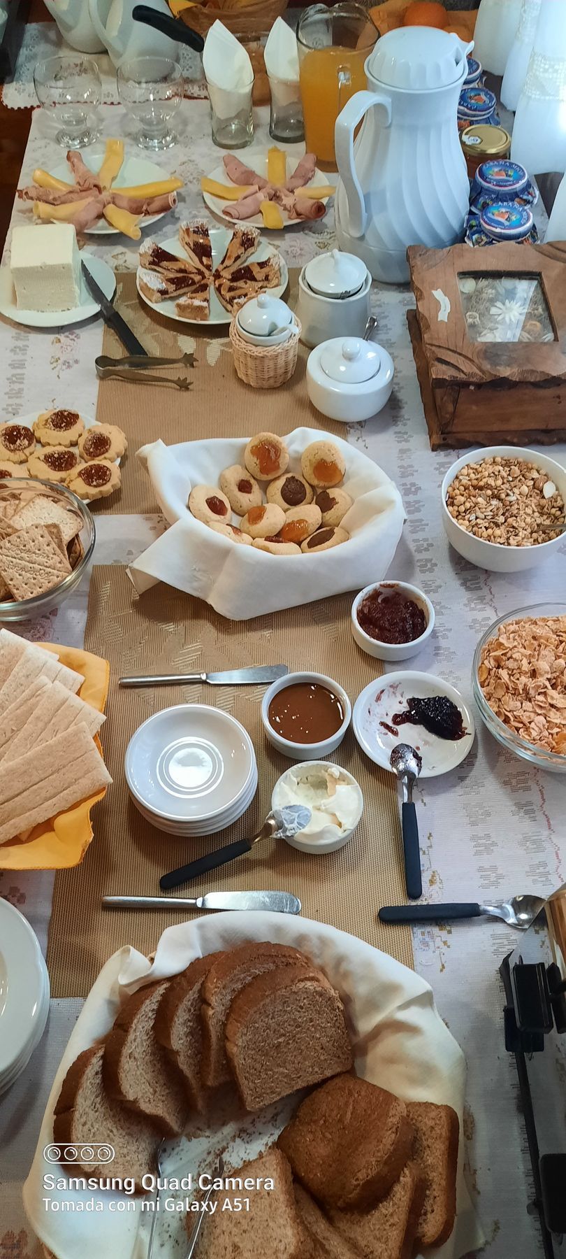 There are many different types of food on the table.