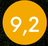 Un cercle jaune avec le chiffre 9 et 2 à l'intérieur