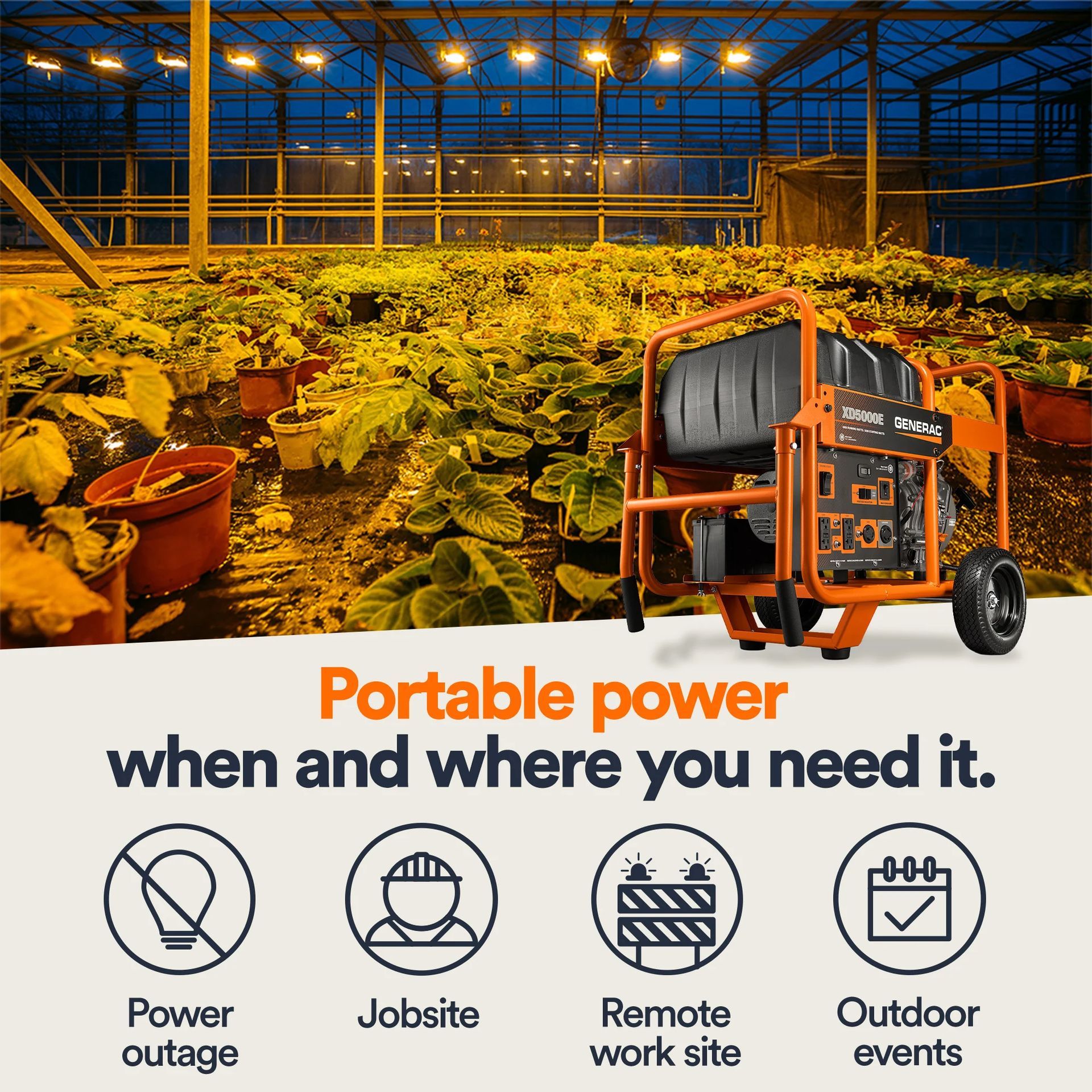 Portable Generator, 5000W | Diesel | Electric Start | 50ST