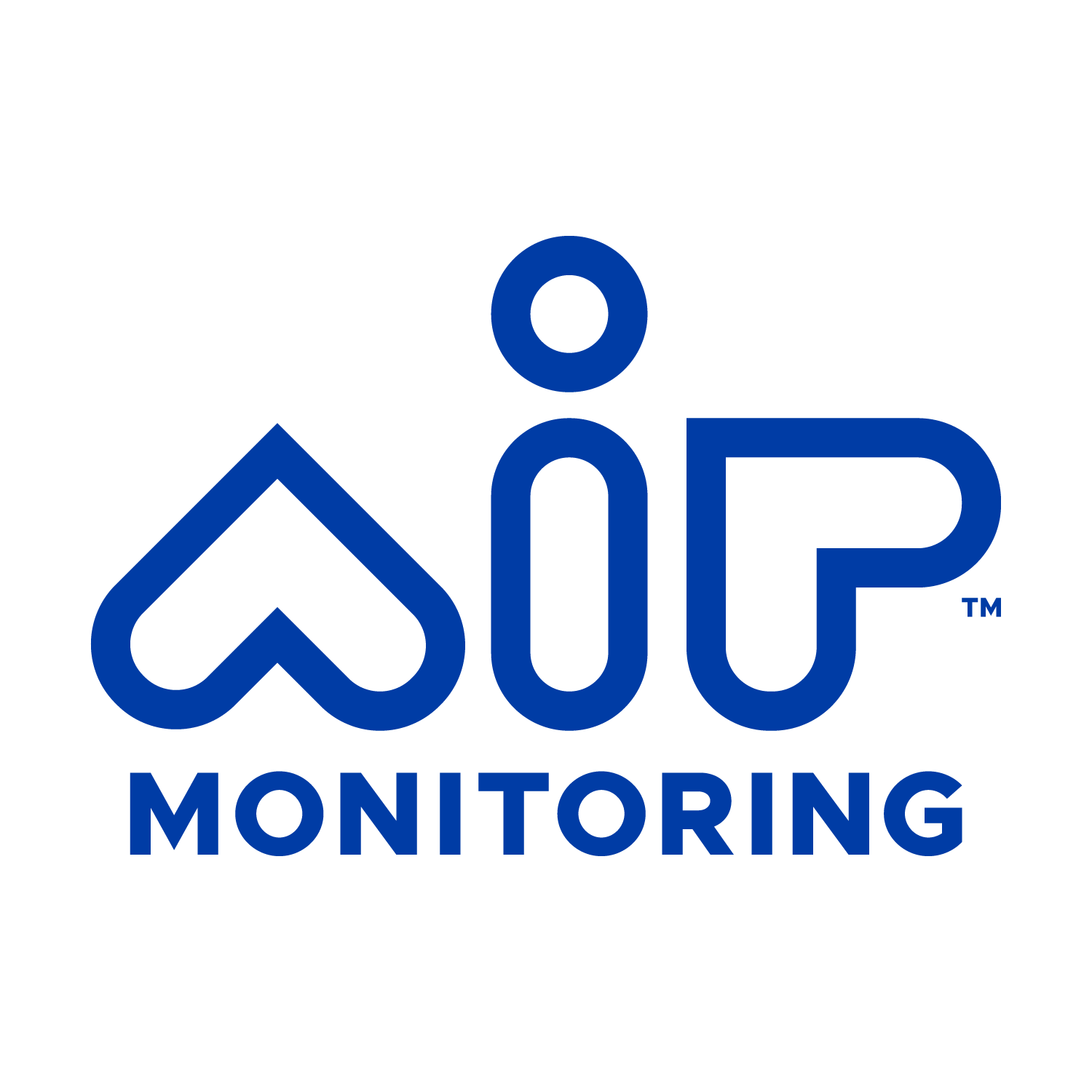 AIP Monitoring logo in blue with a stylized house, person, and “MONITORING” text