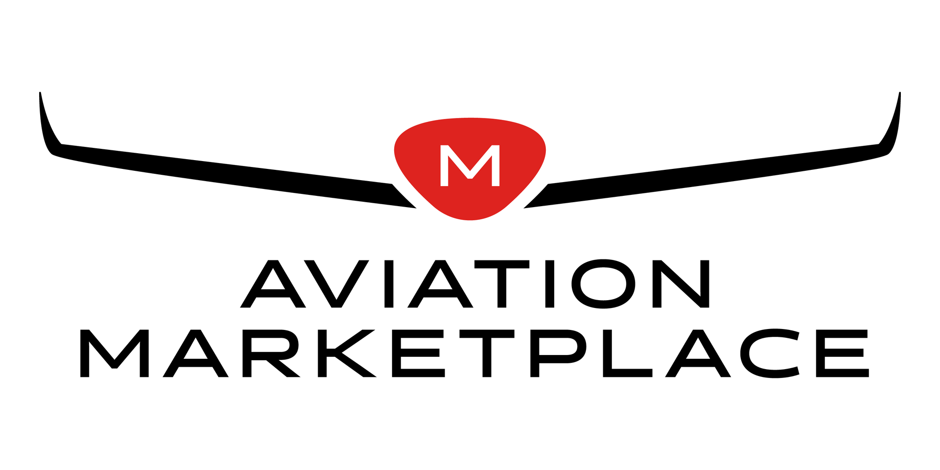 Aviation Marketplace logo with red M emblem and black wing-like lines