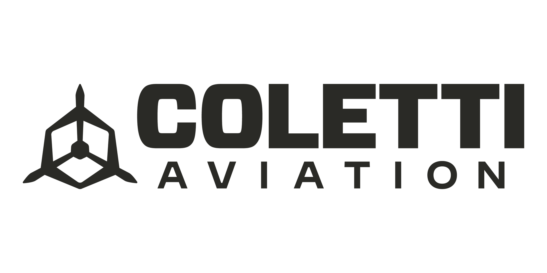 Coletti Aviation logo with black propeller icon and bold text on a white background
