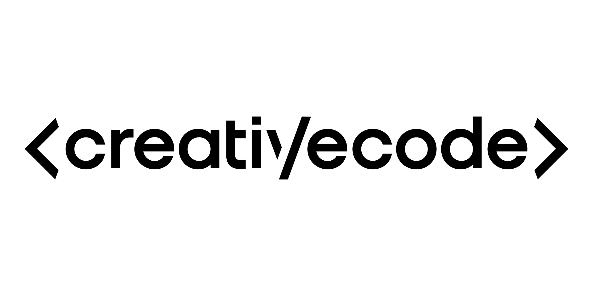 Black “<creativecode>” text logo on a white background