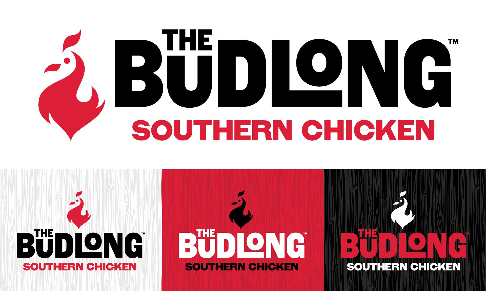 The Budlong Southern Chicken logo with red chicken icon and black and red text on white background