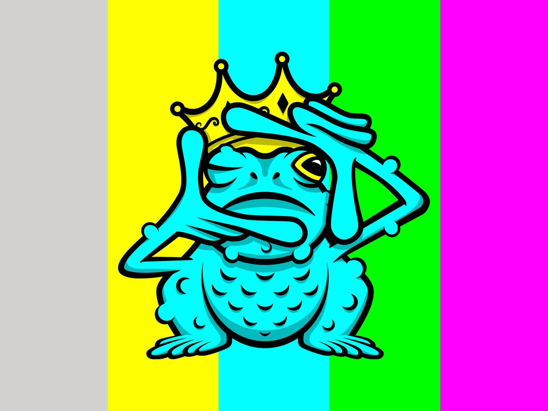 Blue cartoon Mascot for Toadstyle Productions 