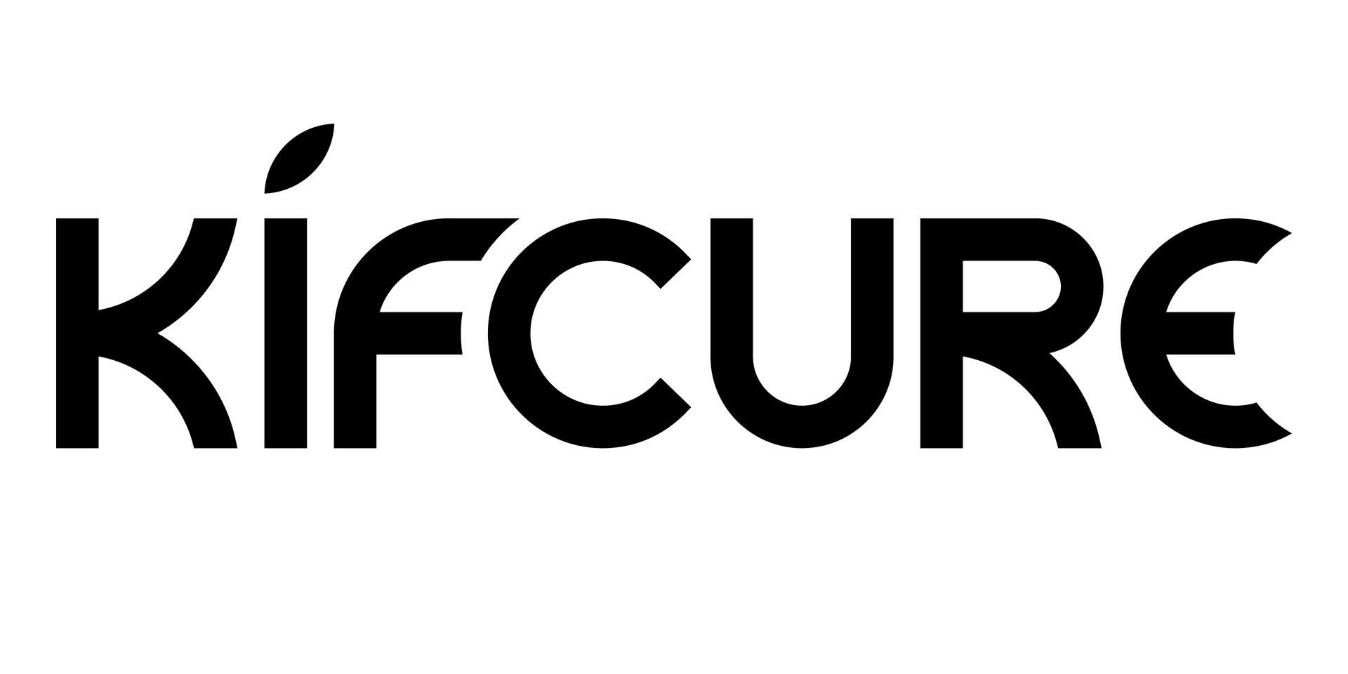Black stylized “KIFCURE” wordmark logo on a white background