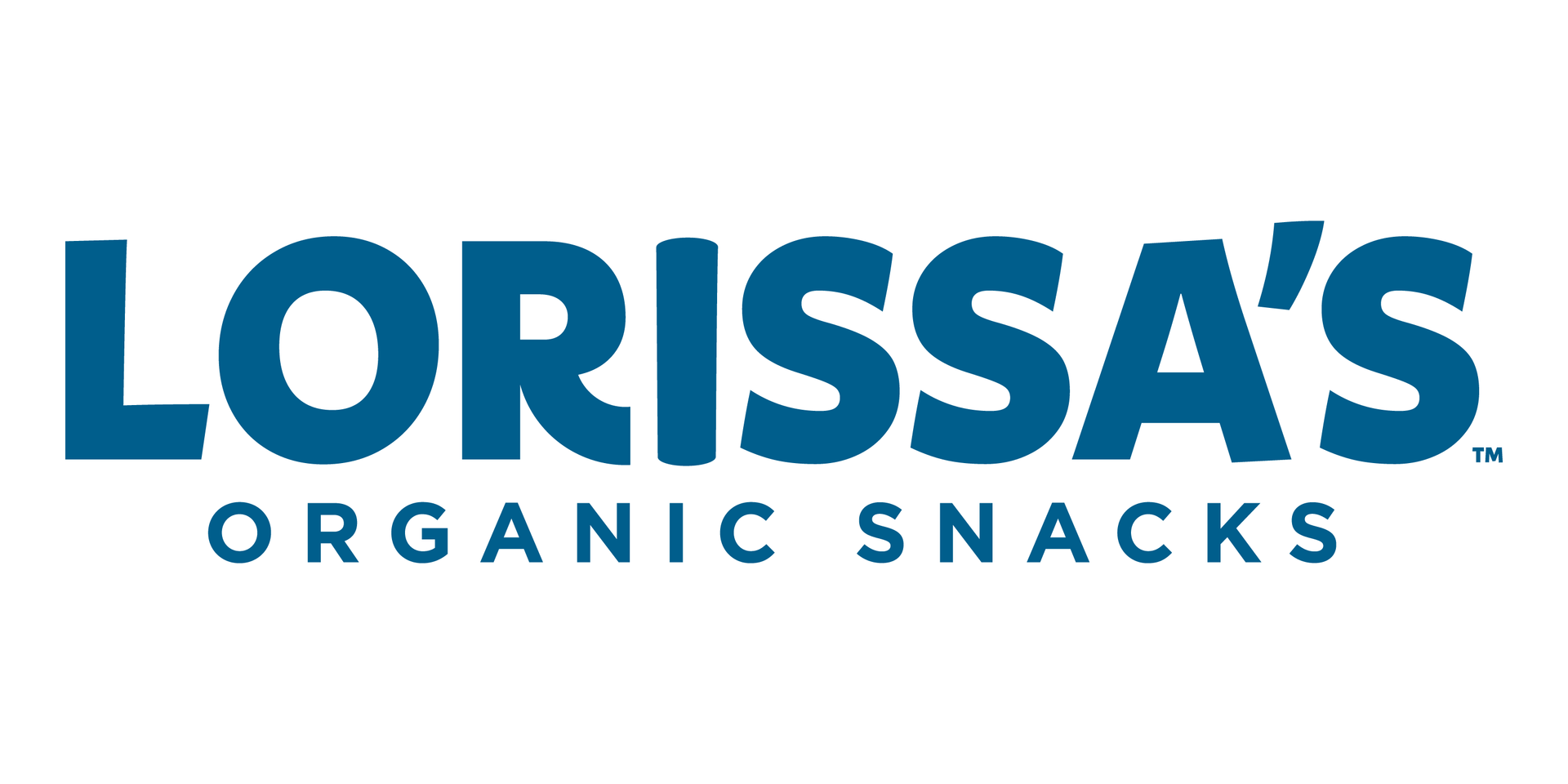 Lorissa’s Organic Snacks logo in blue text