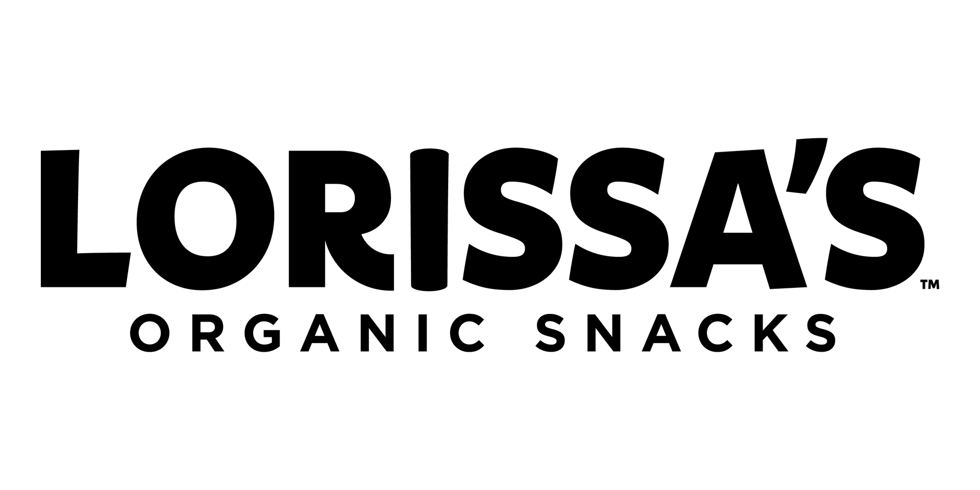 Lorissa’s Organic Snacks logo in bold black text on a white background