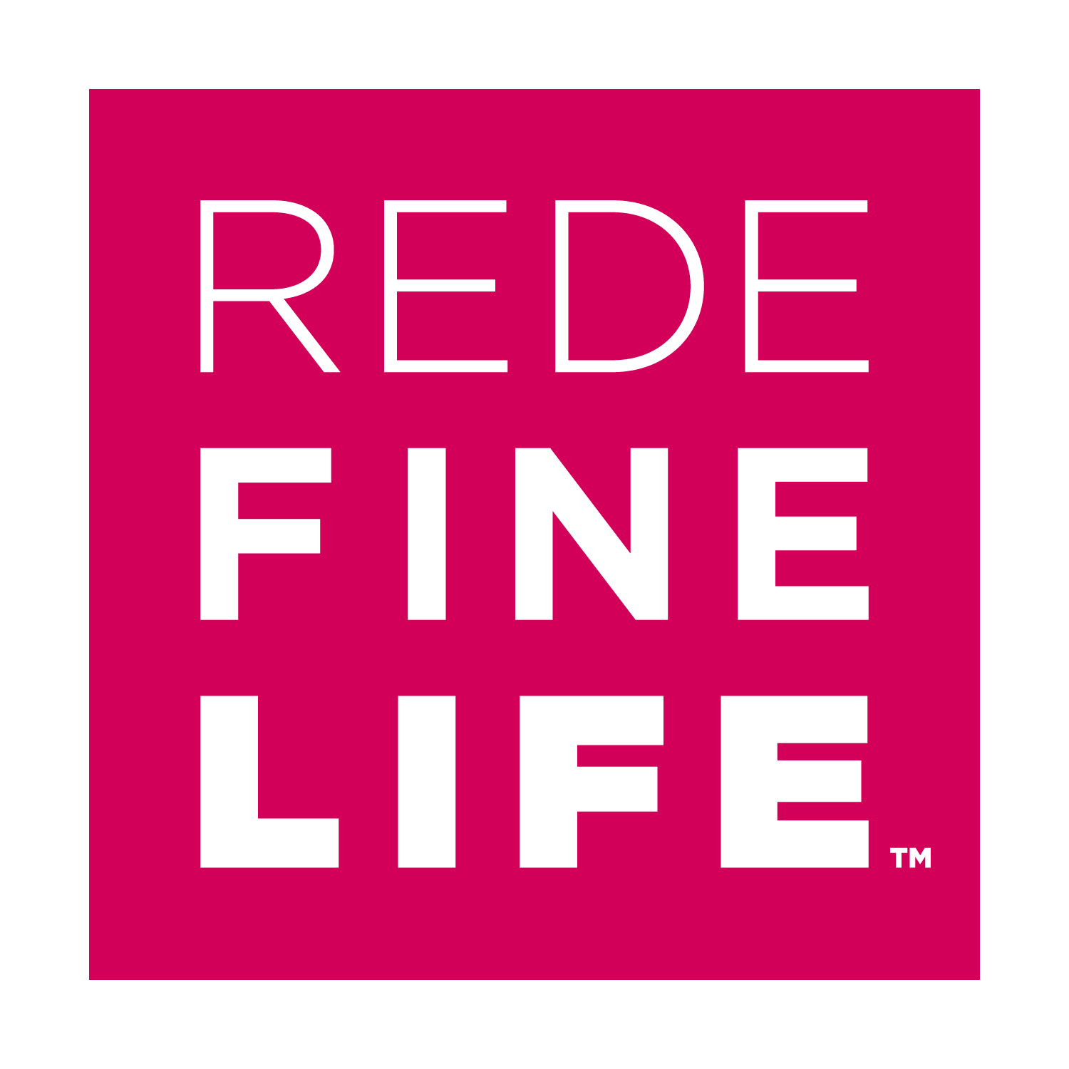Red square logo with white text reading “REDE FINE LIFE”