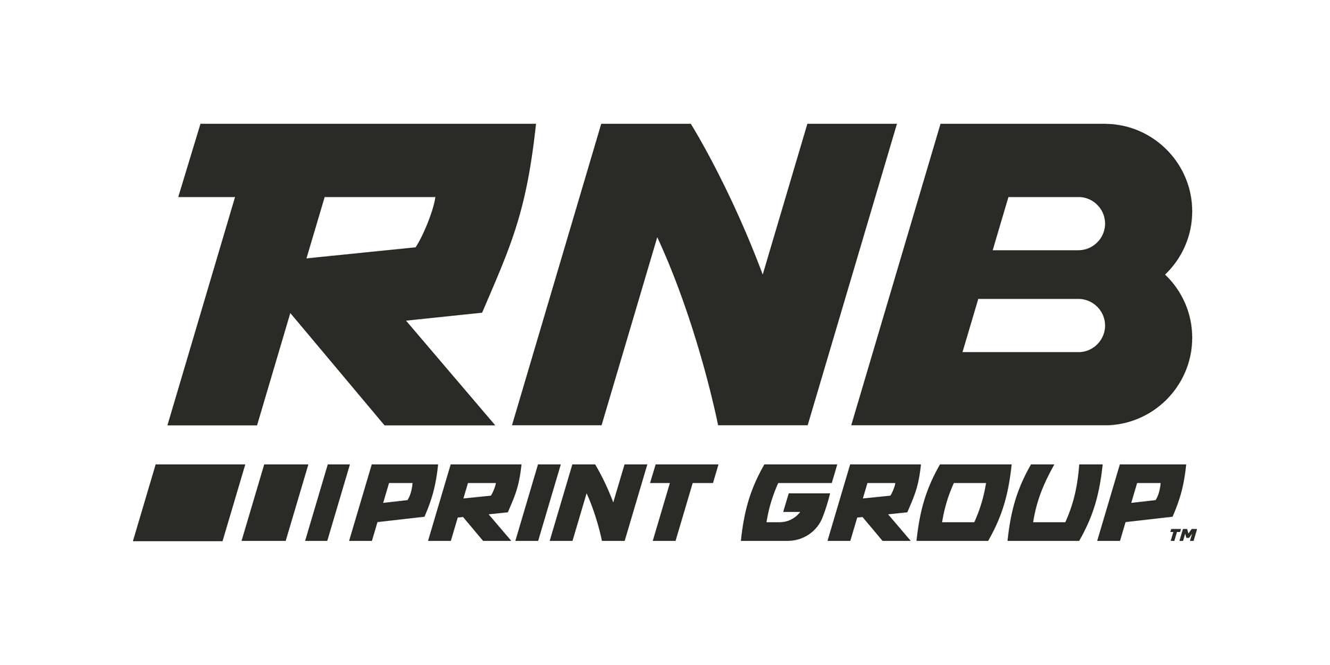 RNB Print Group logo in black and gray text on a white background