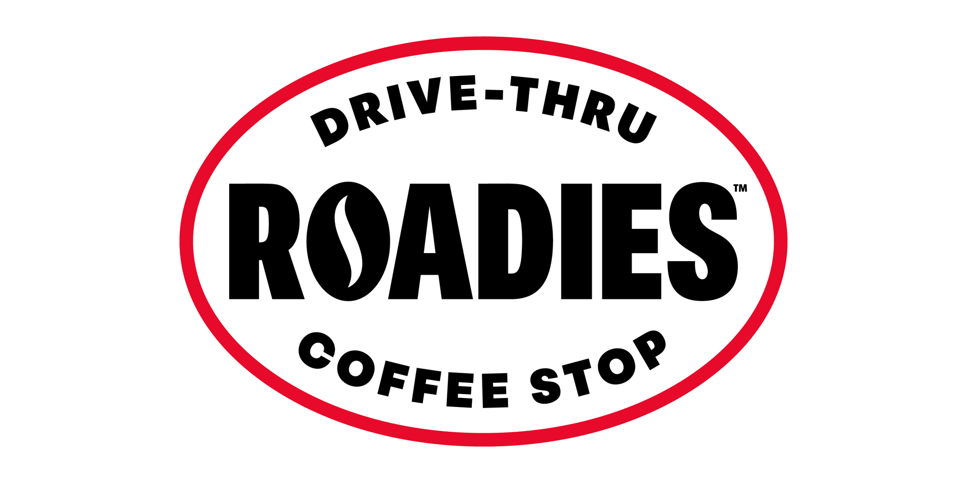 Roadies Coffee Stop logo in red and black oval with bold text