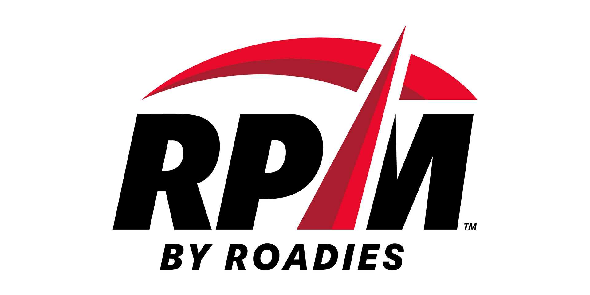 RPM by Roadies logo in black and red with a red arc above the letters