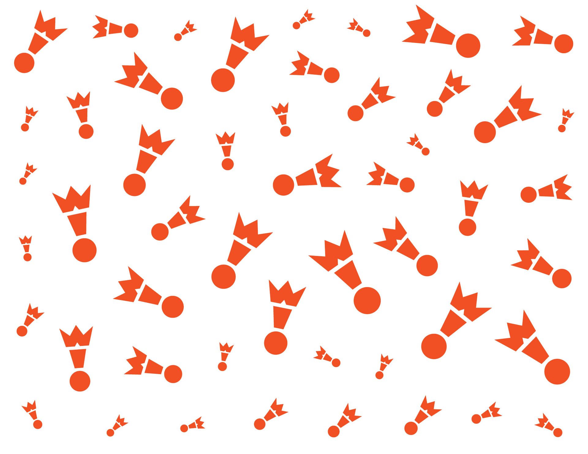 Orange Wing It On icons scattered on a white background, like a repeating pattern.