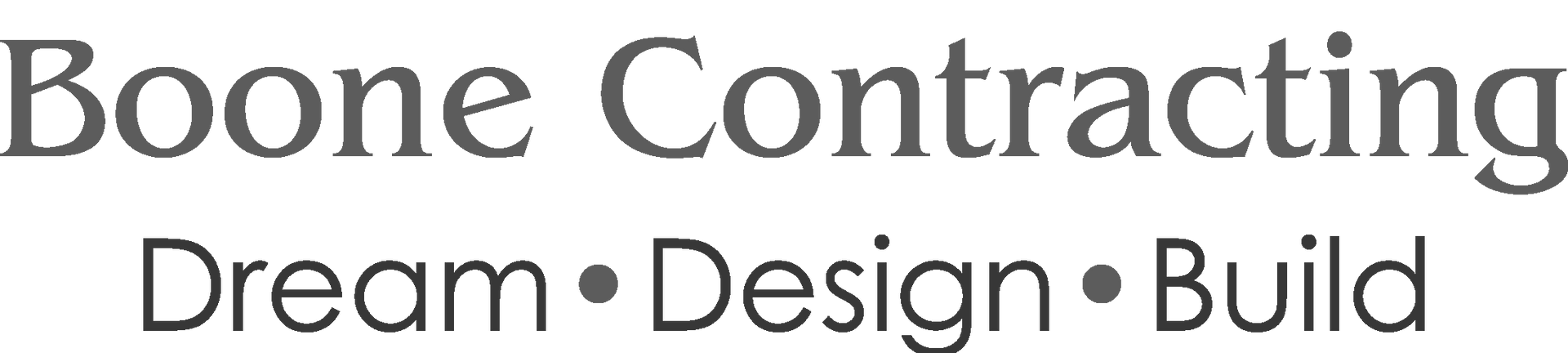 A logo for boone contracting dream design build