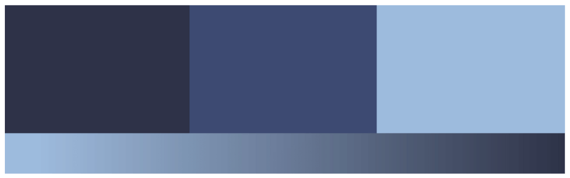 three different shades of blue are shown on a white background .