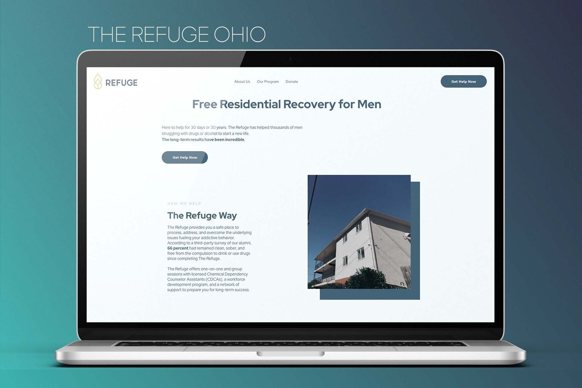 A laptop computer is open to a website for the refuge ohio.