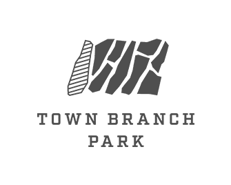 A black and white logo for town branch park