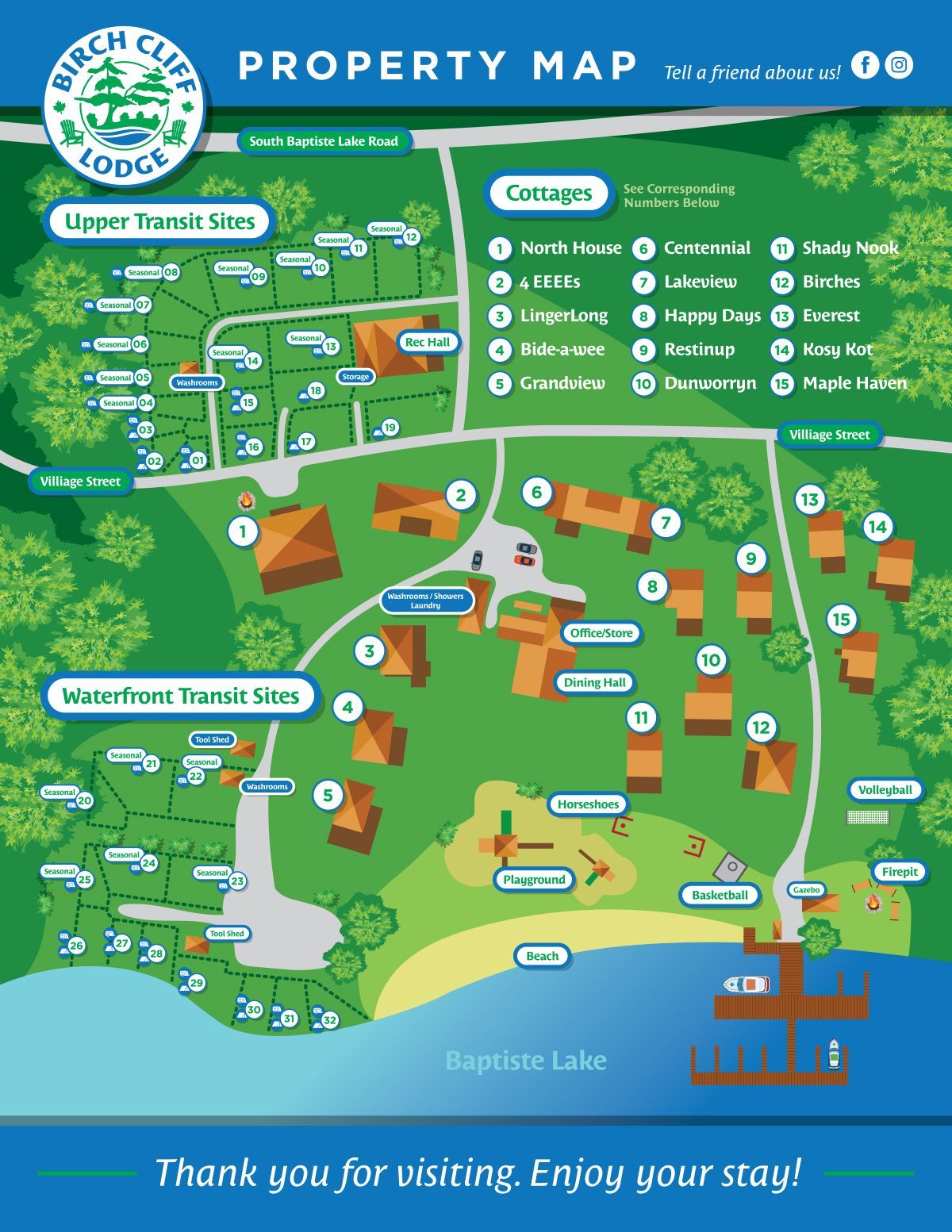 Birch Cliff Lodge Property Map