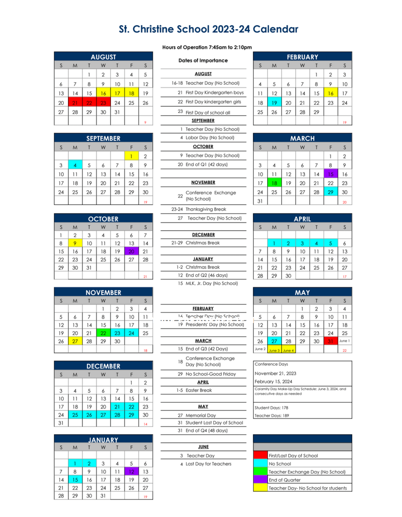 St. Christine School: 2023-2024 School Calendar st-christine-school-2023-2024-school-calendar