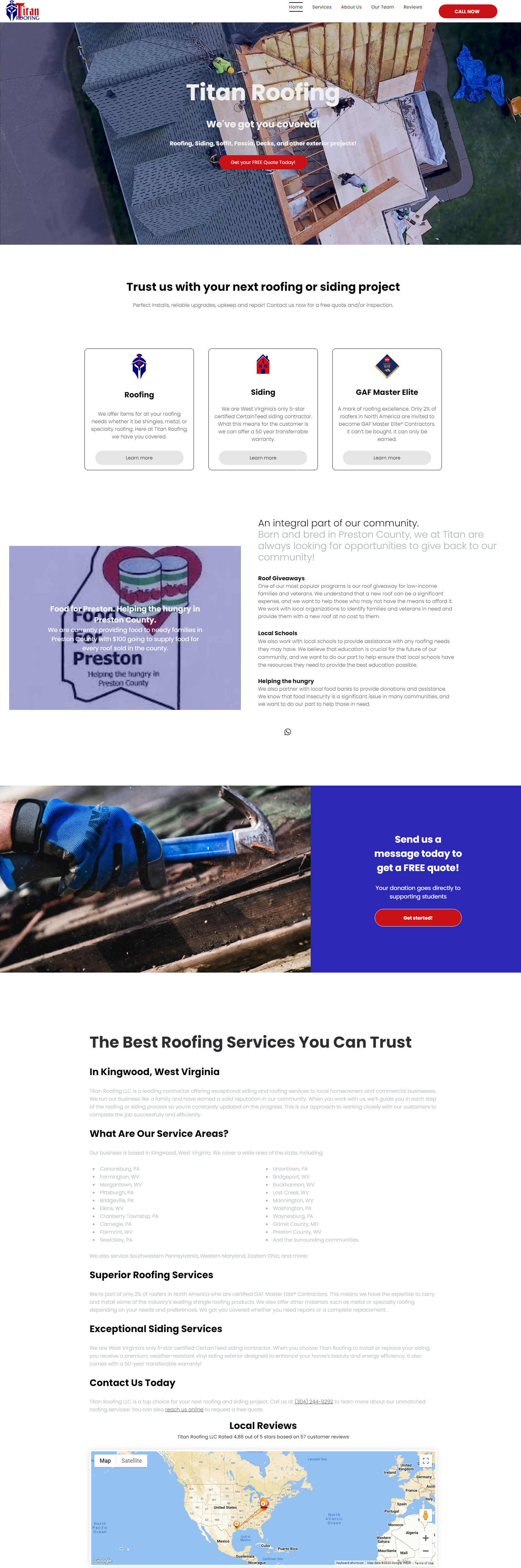 Affordable Websites | Black and White Small Business Solutions | Morgantown, West Virginia | Titan Roofing