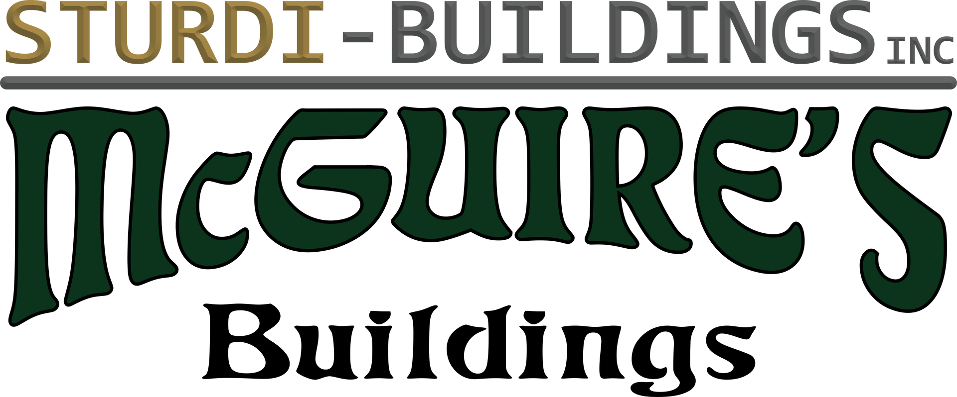 A logo for sturdi buildings tnc mcguire 's buildings