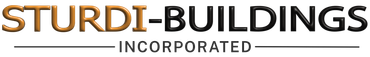 Sturdi - Buildings Incorporated Website STURDI-BUILDINGS INCORPORATED logo with brown and black text on a white background
