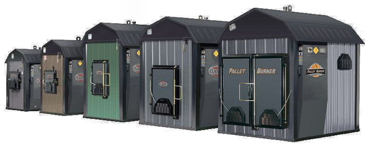 a row of sheds are lined up in a row on a white background .