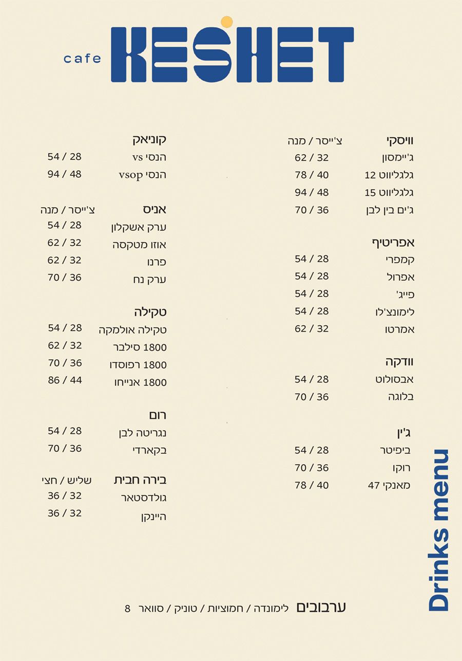 תפריטים לאירועים ולעמדות בר מעוצבים.