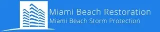 Miami Beach Restoration and Storm Protection logo in blue and white