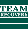 A green and white logo for team recovery