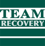 A green and white logo for team recovery