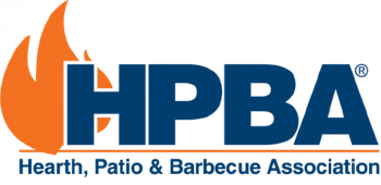 HPBA logo with orange flame and blue letters for Hearth, Patio & Barbecue Association