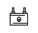 Car battery with a leaf symbol.