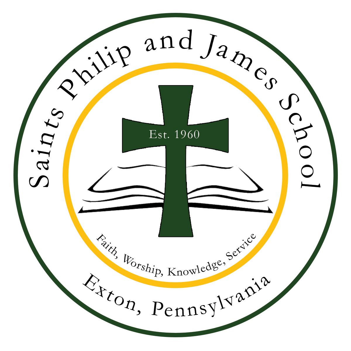 The logo for saints philip and james school in exton pennsylvania