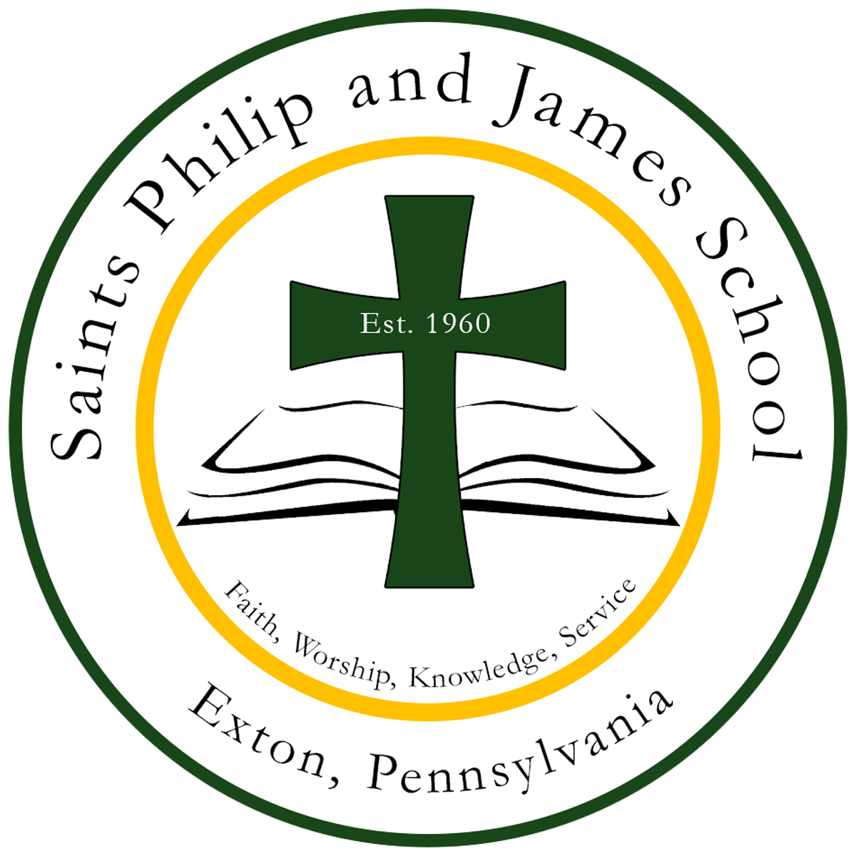 The logo for saints philip and james school in exton pennsylvania