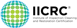 IICRC logo with green and blue globe icon and the text “Institute of Inspection Cleaning and Restoration Certification”