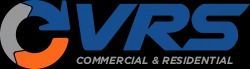 VRS Commercial & Residential logo in blue, gray, and orange on a black background