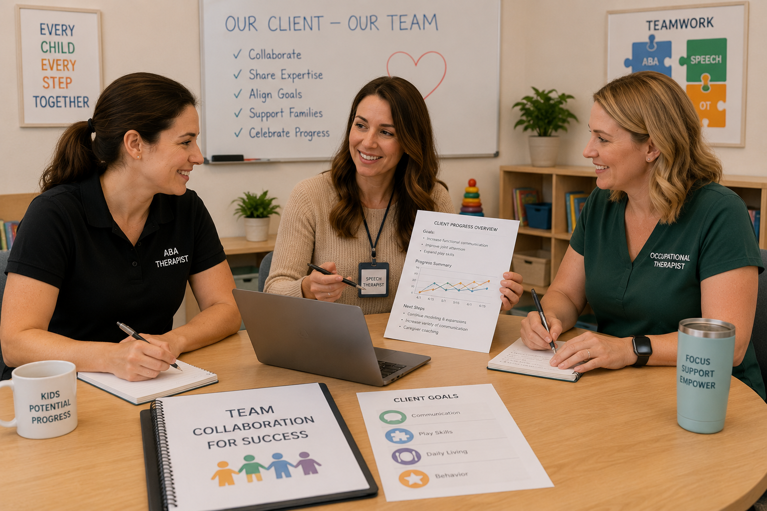 autism treatment team collaboration meeting therapy providers