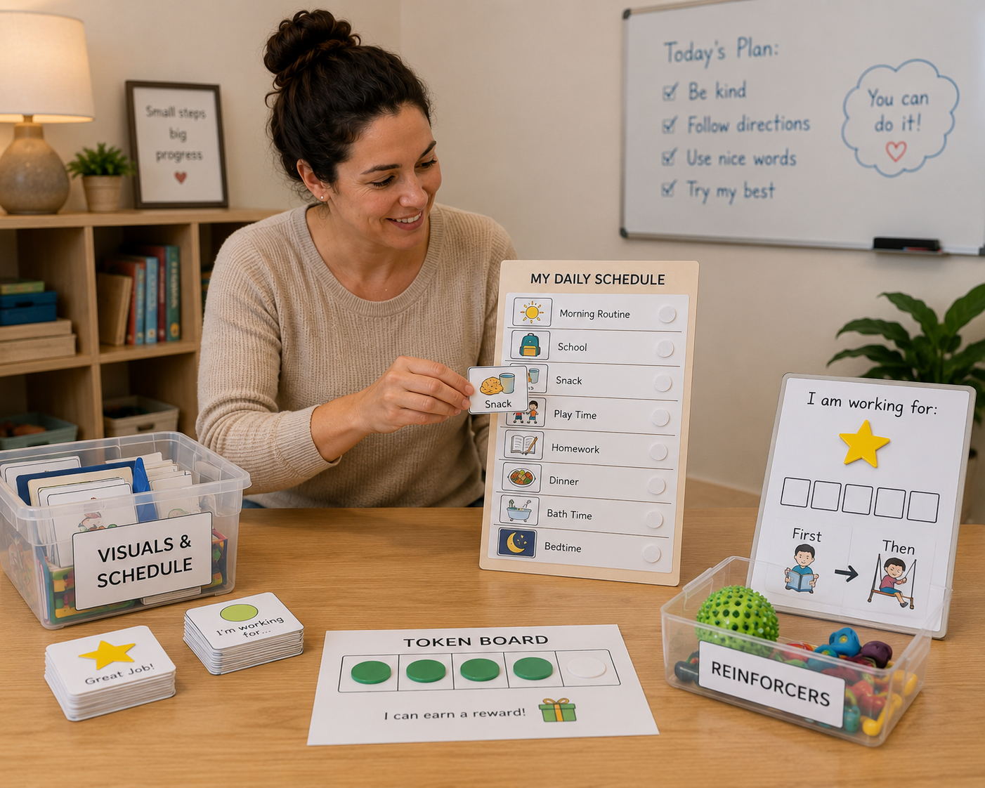home ABA therapy routine schedule visual supports parent planning
