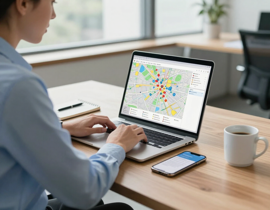 Real estate professional reviewing lead inquiries