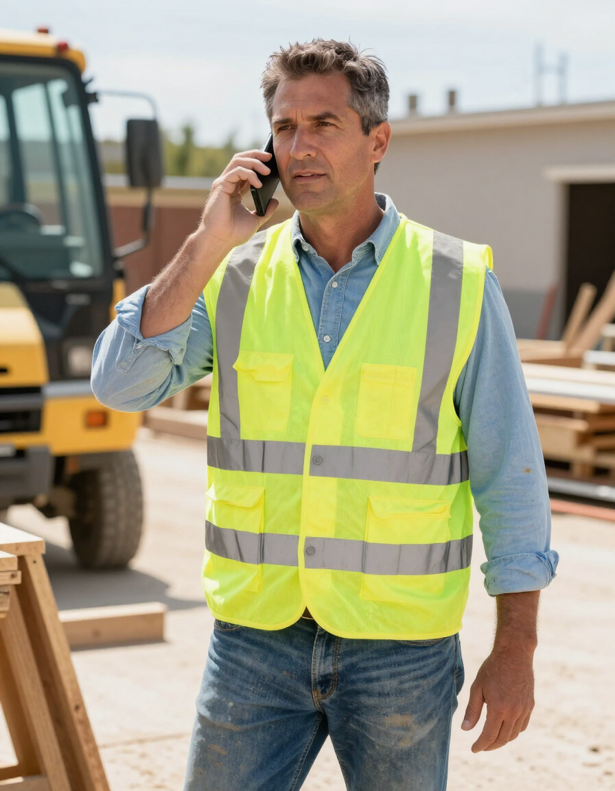 Contractor answering a call